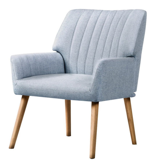 Armchair Lounge Accent Chair Upholstered Couch Seat Sofa Bedroom Seater Beige Blue Grey