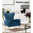 Load image into Gallery viewer, Artiss Armchair Navy Velvet Kate
