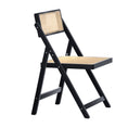 Load image into Gallery viewer, Artiss Dining Chair Wooden Rattan Foldable Black

