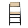 Load image into Gallery viewer, Artiss Dining Chair Wooden Rattan Foldable Black
