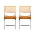 Load image into Gallery viewer, Artiss Dining Chairs Set of 2 PU Leather Rattan Cantilever Brown
