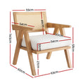 Load image into Gallery viewer, Artiss Armchair Accent Chair Lounge Rattan Velvet Pine
