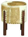 Load image into Gallery viewer, Heritage Genuine Goat Hide Ottoman/Footstool
