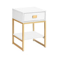 Load image into Gallery viewer, Sarantino Alessia Bedside Table In White/gold
