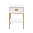 Load image into Gallery viewer, Sarantino Alessia Bedside Table In White/gold
