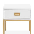 Load image into Gallery viewer, Sarantino Alessia Bedside Table In White/gold
