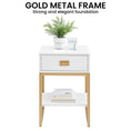 Load image into Gallery viewer, Sarantino Alessia Bedside Table In White/gold
