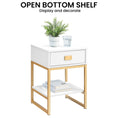 Load image into Gallery viewer, Sarantino Alessia Bedside Table In White/gold
