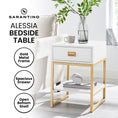 Load image into Gallery viewer, Sarantino Alessia Bedside Table In White/gold
