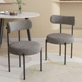 Load image into Gallery viewer, Plush Boucle Cushioned Elsa Dining Chairs in Slate Grey
