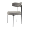 Load image into Gallery viewer, Plush Boucle Cushioned Elsa Dining Chairs in Slate Grey
