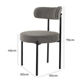 Load image into Gallery viewer, Plush Boucle Cushioned Elsa Dining Chairs in Slate Grey
