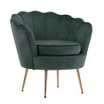 Load image into Gallery viewer, Armchair Padded Lounge Chair Accent Velvet Shell Scallop GREEN

