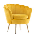 Load image into Gallery viewer, Armchair Padded Lounge Chair Accent Velvet Shell Scallop YELLOW
