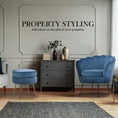 Load image into Gallery viewer, Armchair Lounge Chair Accent Velvet Shell Scallop + Ottoman Footstool Round NAVY BLUE
