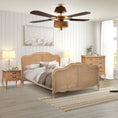 Load image into Gallery viewer, Bali Queen Size Bed Frame Rattan Solid Timber Wood Mattress Base Oak
