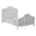 Load image into Gallery viewer, Alice Queen Size Bed Frame Rattan Timber Wood Mattress Base Distressed White
