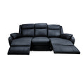 Load image into Gallery viewer, Bella 3 Seater Electric Recliner Genuine Leather Upholstered Lounge - Black
