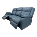 Load image into Gallery viewer, Bella 3 Seater Electric Recliner Genuine Leather Upholstered Lounge - Blue
