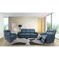 Load image into Gallery viewer, Bella 1 Seater Electric Recliner Genuine Leather Upholstered Lounge - Blue
