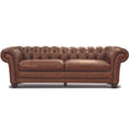 Load image into Gallery viewer, Sonny 3 Seater Genuine Leather Sofa Chestfield Lounge Couch - Butterscotch
