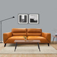 Load image into Gallery viewer, Downy  Genuine Leather Sofa 3 Seater Upholstered Lounge Couch - Tangerine
