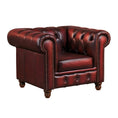 Load image into Gallery viewer, Max Chesterfield Armchair Single Seater Sofa Genuine Leather Antique Red
