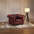 Load image into Gallery viewer, Max Chesterfield Armchair Single Seater Sofa Genuine Leather Antique Red
