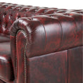 Load image into Gallery viewer, Max Chesterfield 2 Seater Sofa Lounge Genuine Leather Antique Red
