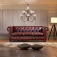 Load image into Gallery viewer, Max Chesterfield 3 Seater Sofa Lounge Genuine Leather Antique Red
