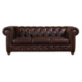 Load image into Gallery viewer, Max Chesterfield 3 Seater Sofa Lounge Genuine Leather Antique Brown
