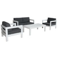 Load image into Gallery viewer, Outie 4pc Set 1+1+2 Seater Outdoor Sofa Lounge Coffee Table Aluminium White
