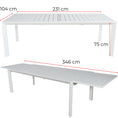 Load image into Gallery viewer, Iberia 230-345cm Aluminium Outdoor Extensible Dining Table White
