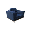 Load image into Gallery viewer, Single Seater Armchair Sofa Modern Lounge Accent Chair in Soft Blue Velvet with Wooden Frame
