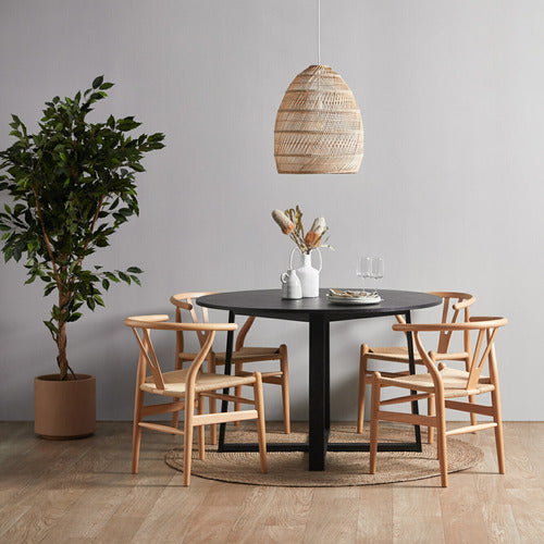2X Hans Wenger Wishbone Dining Chair Replica Light Natural