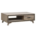 Load image into Gallery viewer, Coffee Table Solid Wood Acacia & Veneer Frame 2 Drawers Storage Sliver Brush Colour

