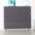 Load image into Gallery viewer, Bed Head Double Size French Provincial Headboard Upholsterd Fabric Charcoal
