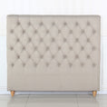 Load image into Gallery viewer, Bed Head King Size French Provincial Headboard Upholsterd Fabric Beige
