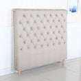 Load image into Gallery viewer, Bed Head King Size French Provincial Headboard Upholsterd Fabric Beige
