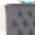 Load image into Gallery viewer, Bed Head Double Size French Provincial Headboard Upholsterd Fabric Charcoal
