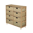 Load image into Gallery viewer, Home Master 8 Drawer Natural Seagrass Wooden Storage Chest Stylish 85cm
