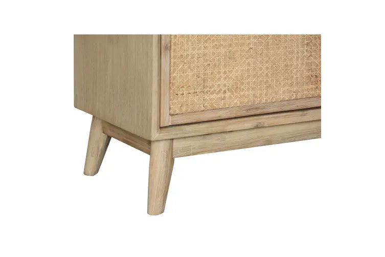 Lola Buffet Table 160cm 2 Door Solid Acacia Wood Rattan Furniture - Brown