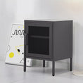 Load image into Gallery viewer, ArtissIn Mini Mesh Door Storage Cabinet Organizer Bedside Table Black
