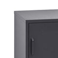 Load image into Gallery viewer, ArtissIn Metal Locker Storage Shelf Filing Cabinet Cupboard Bedside Table Black
