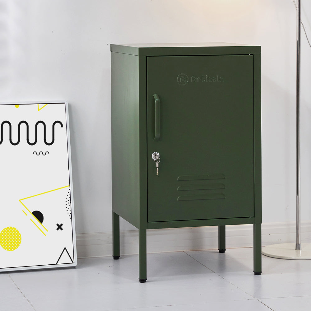Como Metal Locker Storage Shelf Filing Cabinet Cupboard Bedside Table Green