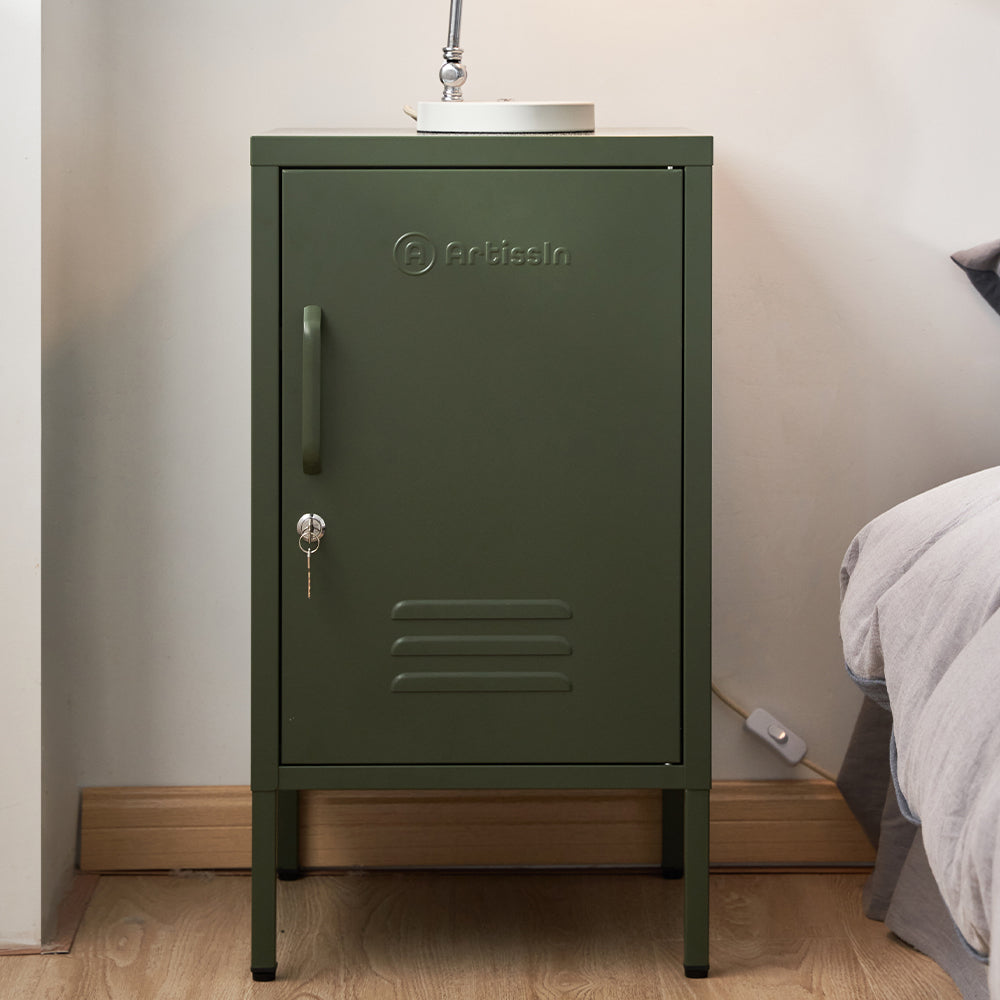 Como Metal Locker Storage Shelf Filing Cabinet Cupboard Bedside Table Green