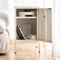 Load image into Gallery viewer, ArtissIn Metal Locker Storage Shelf Filing Cabinet Cupboard Bedside Table White
