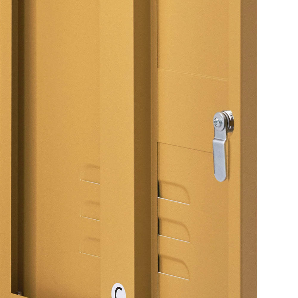 Como Metal Locker Storage Shelf Filing Cabinet Cupboard Bedside Table Yellow