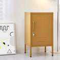 Load image into Gallery viewer, ArtissIn Metal Locker Storage Shelf Filing Cabinet Cupboard Bedside Table Yellow
