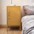 Load image into Gallery viewer, ArtissIn Metal Locker Storage Shelf Filing Cabinet Cupboard Bedside Table Yellow
